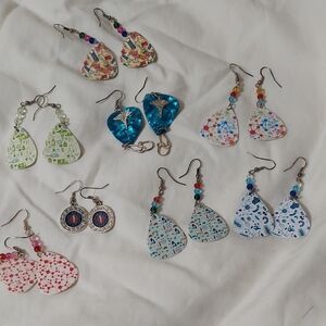 8 Pair Medical And Science Colorful Patterned Earrings